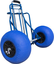 Load image into Gallery viewer, Folding Beach Cart with Balloon Wheels, Rolling Cooler Dolly with 12 Inch Large Sand and Beach Tires (Blue)
